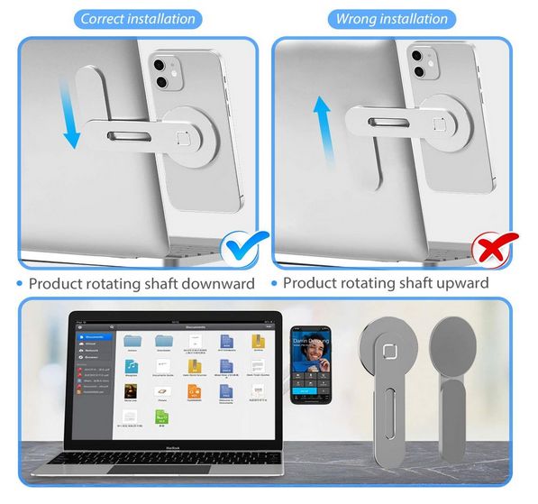 Handyhalterung für Laptop Handyhalterung für Laptop, Verstellbare Handy-Monitor-Seitenhalterung